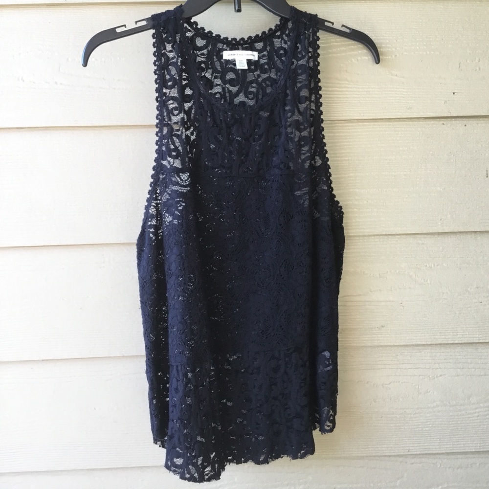 🎉American Eagle black lace tank top